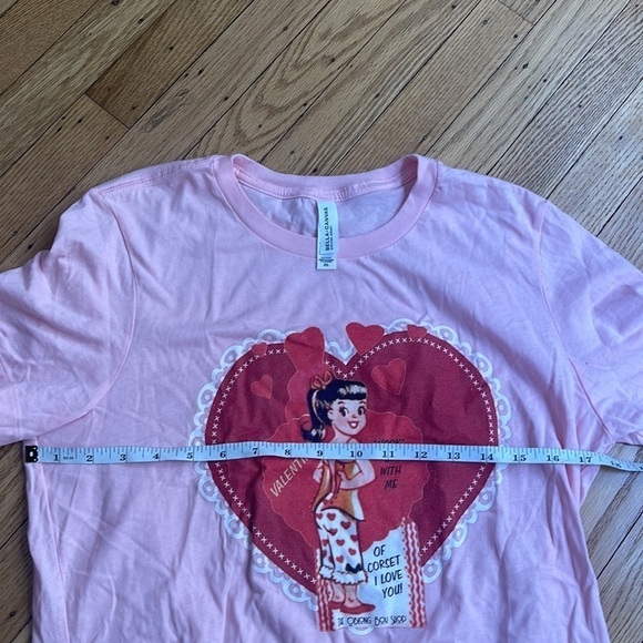 The Oblong Box Shop Pink Valentine Pinup Graphic T-Shirt Bella+Canvas 2XL - Picture 5 of 5